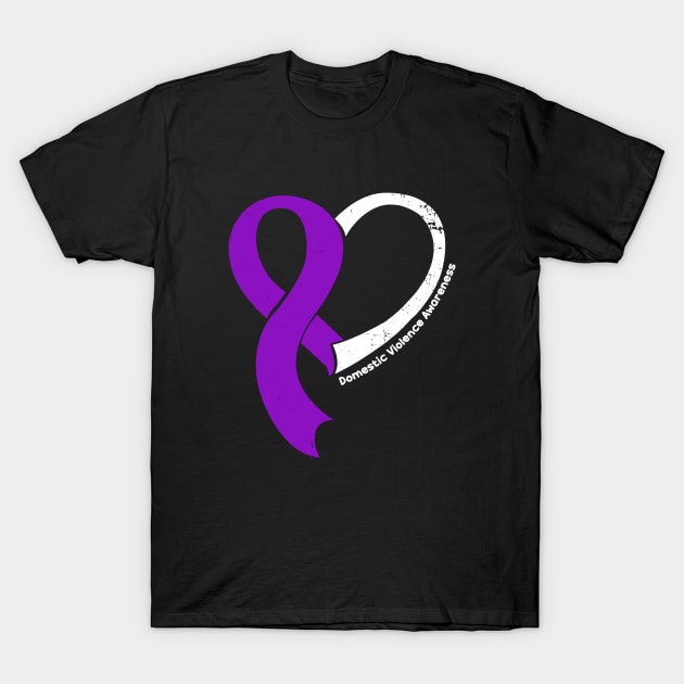 Domestic Violence Awareness Hople Love Heart Ribbon Happy Valentines Day T-Shirt by BoongMie